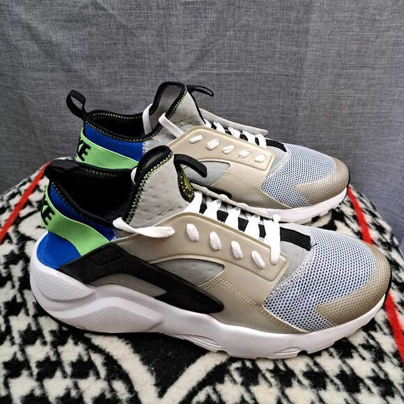 Men Size 13 Nike Air Huarache Run 819685-400 Gray Black Blue Green main image 10